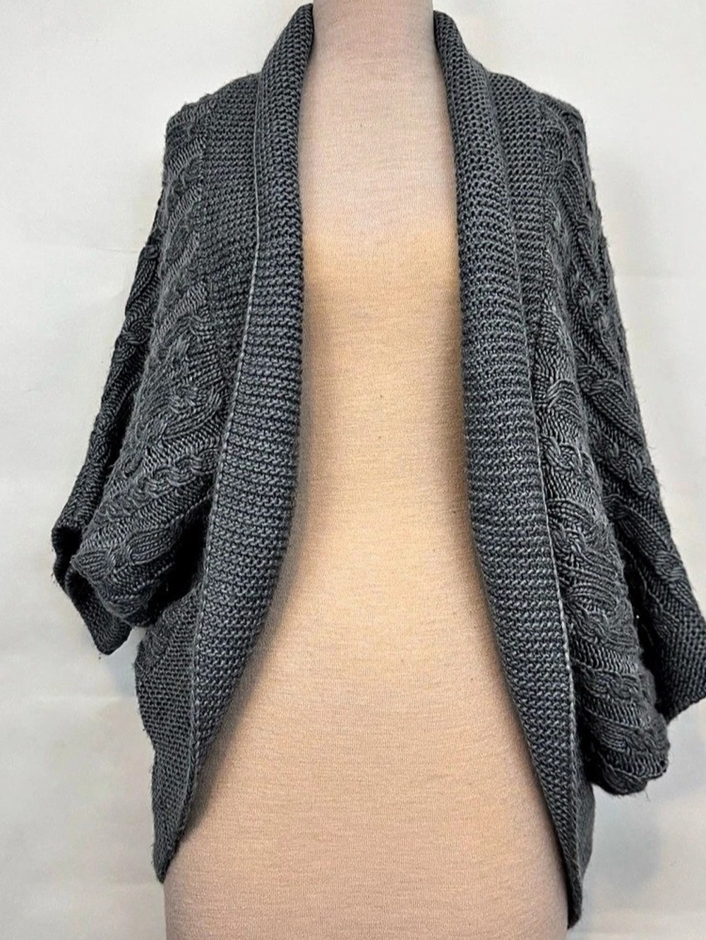 Zara Knit chunky Gray Open Front Cardigan Size medium - Picture 2 of 4